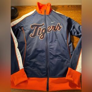 Nike Detroit Tigers Orange and Navy Full Zip Jacket, L